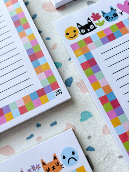 I LIKE CATS - Cat Themed Notepad, Listpad, Shopping List & Planner