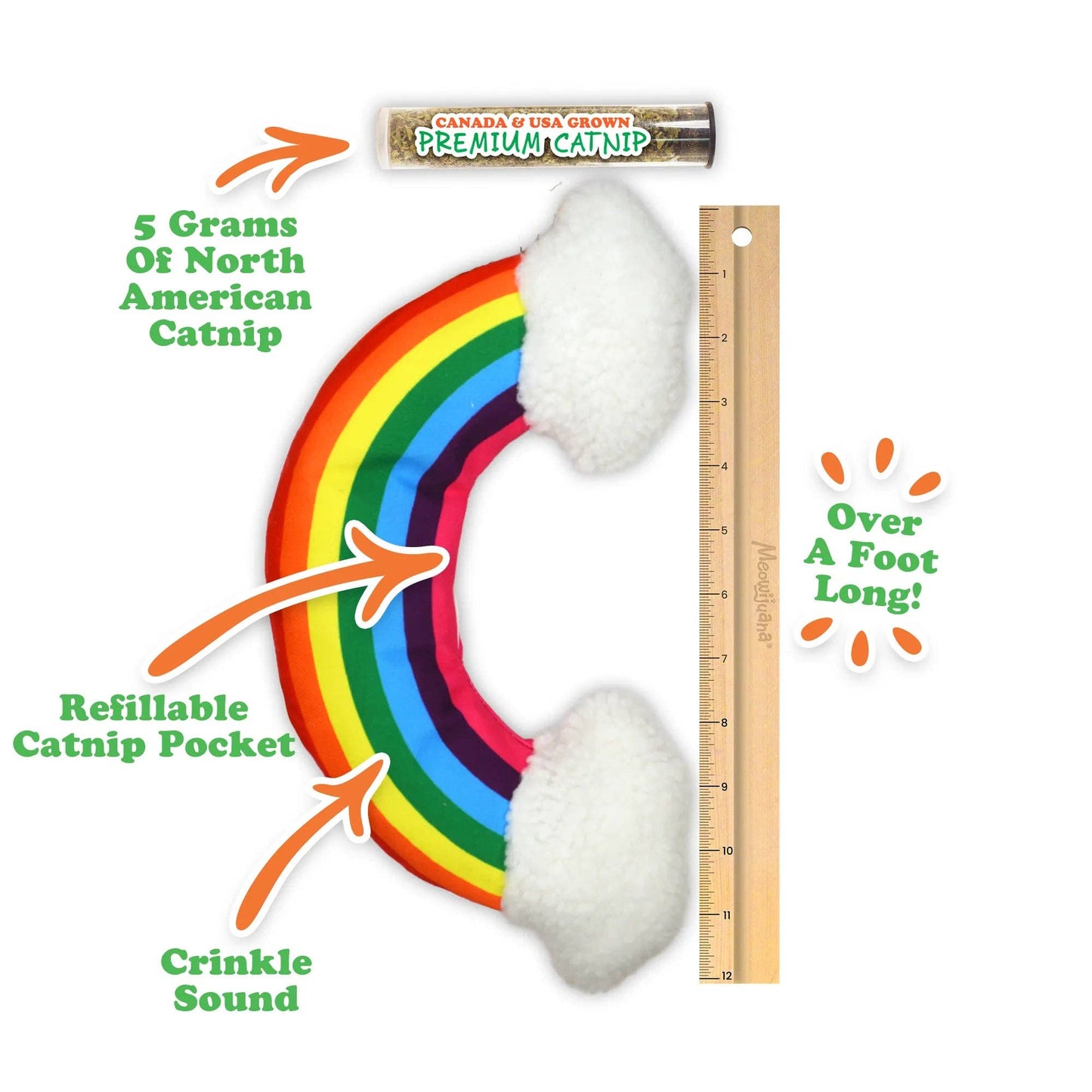 Get Kickin' Rainbow Refillable Kicker Cat Toy