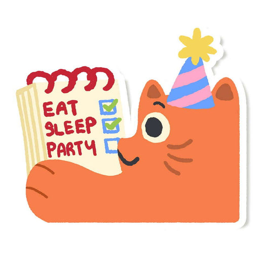 Maofriends - Orange Cat Party Checklist Vinyl Sticker