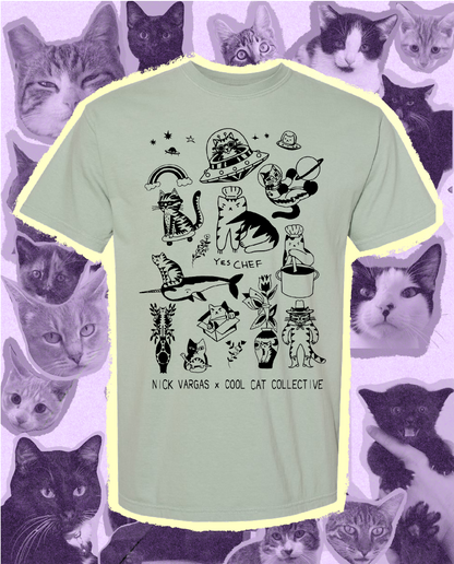 Flash Tattoo Cats tshirt by Nick Vargas