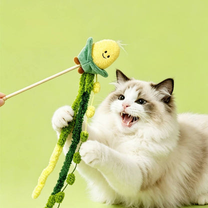 Playful Vegetable Theme Cat Wand Toy