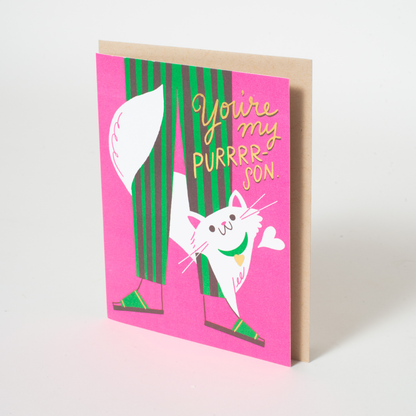 Egg Press Manufacturing - Cat Love Punny Letterpress Greeting Card by Hello!Lucky