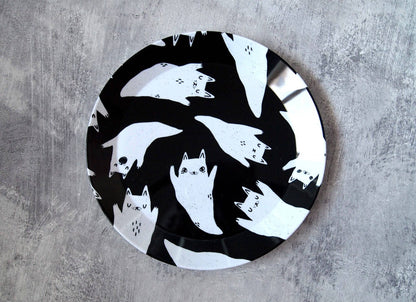 Ghost Cats Spooky Party Plate, plastic plate, picnic plate
