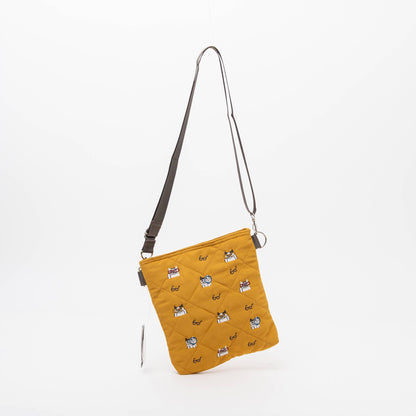 Kusuguru Japan Embroidered Cat Compact Crossbody Bag