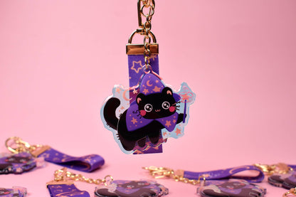 Frazzled Wizard Cat Keychain