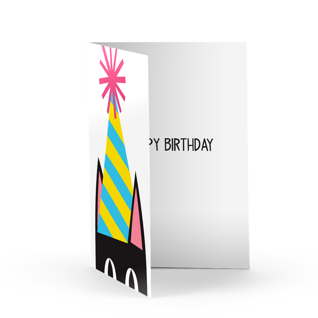 Peeking Kitty Birthday Greeting Card