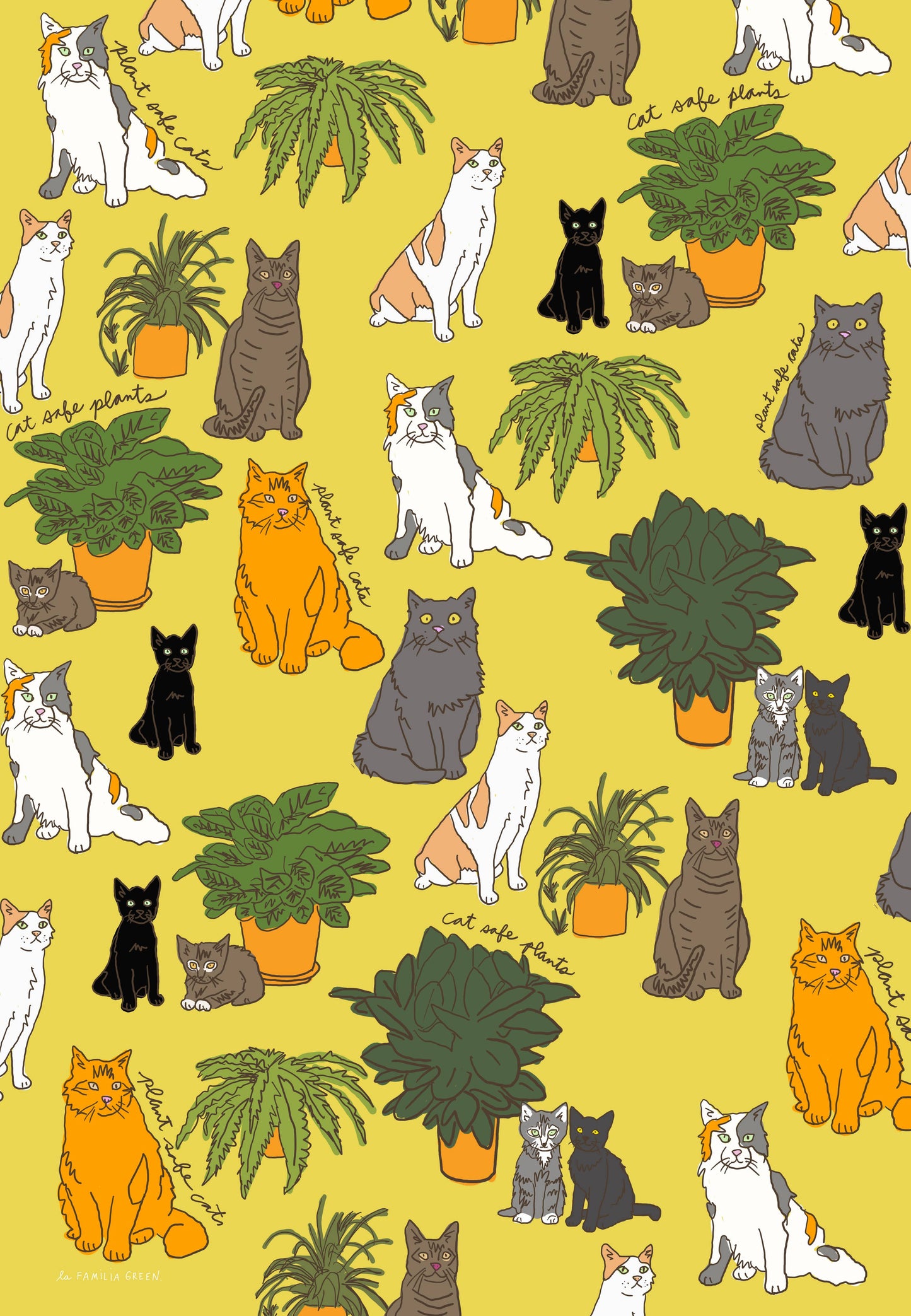 Plants and Cats Wrapping Paper Sheet (2)