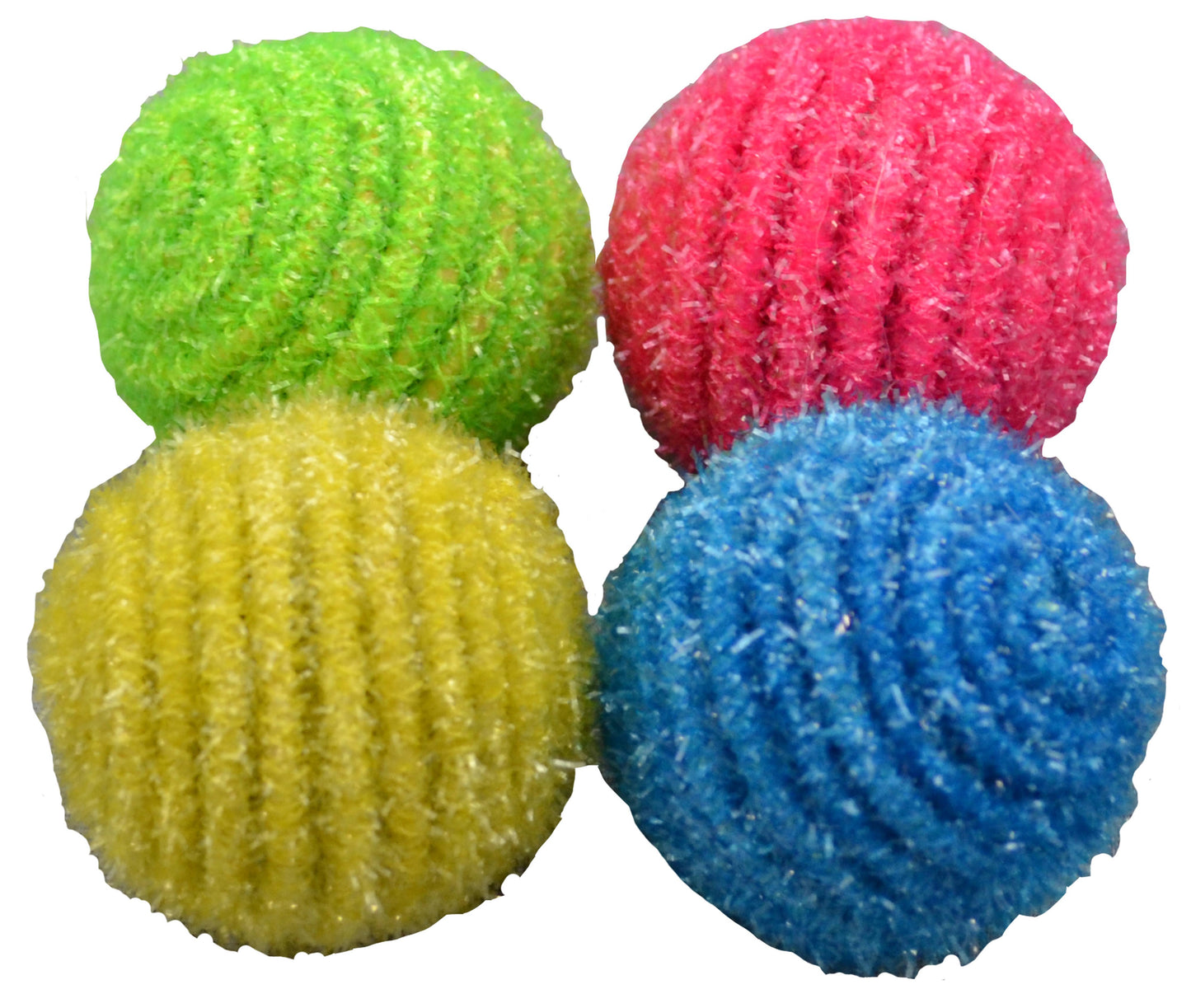 Glittery Balls Cat Toys 4pk 1.5"