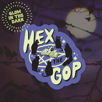 Hex the GOP Glow in the Dark Vinyl Sticker