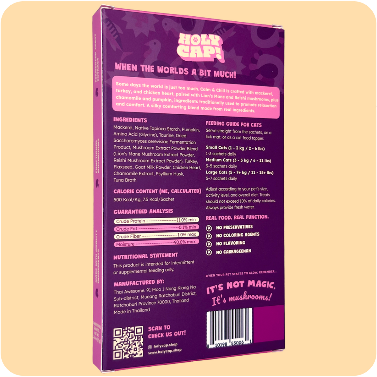HOLY CAP Squeezees Calm & Chill Lickable Treats, 5pc