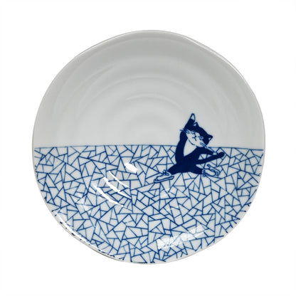 Shichita Japanese Ceramic Cat Plates
