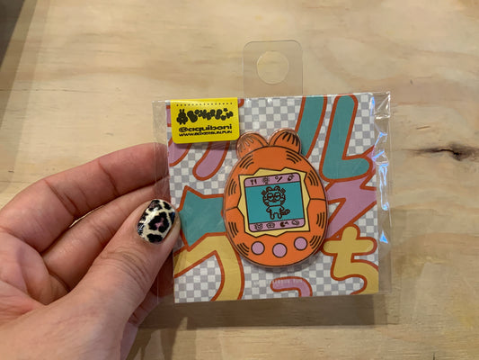 Garf Tamagotchi Enamel Pin
