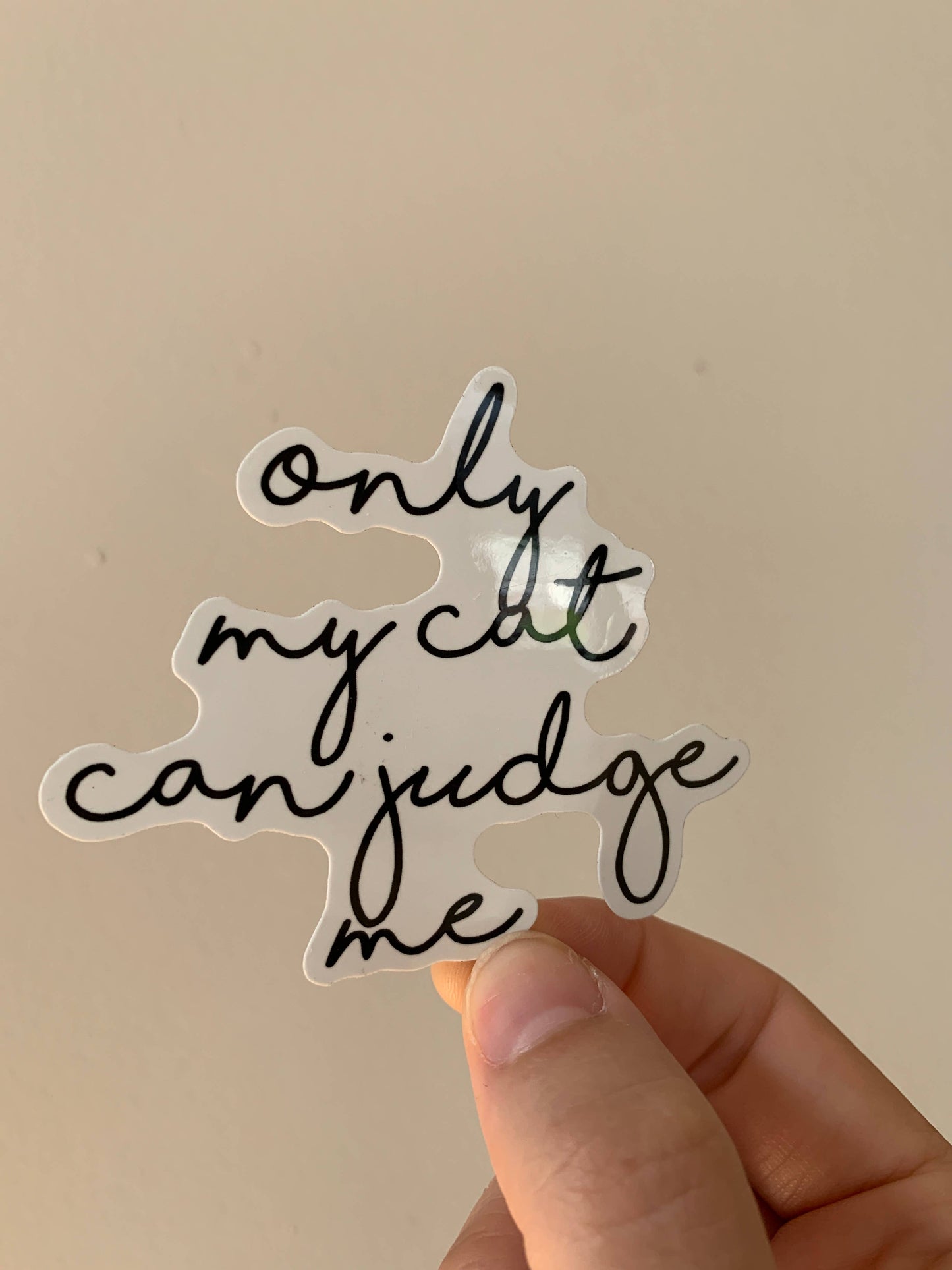 Frankie Blue - Only My Cat Can Judge Me Waterproof Vinyl Sticker