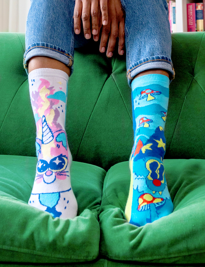 Abra & Catabra Magical Mismatched Cats Socks