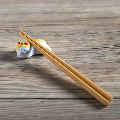 Cat Chopsticks Rest Yellow & White