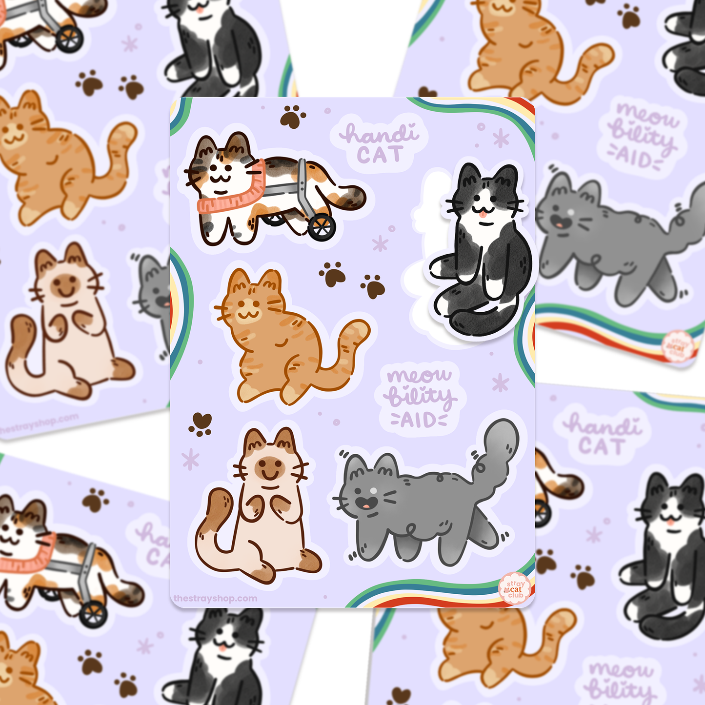 Disabled Kitties Sticker Sheet