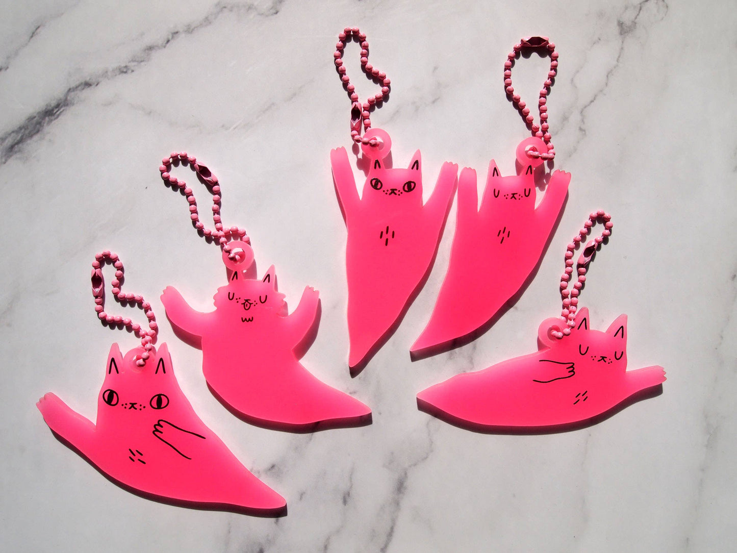 Blind bag Halloween ghost bag charm, glow in the dark pink