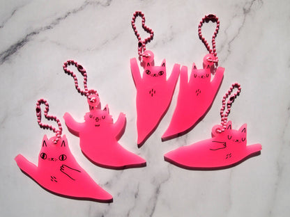 Blind bag Halloween ghost bag charm, glow in the dark pink