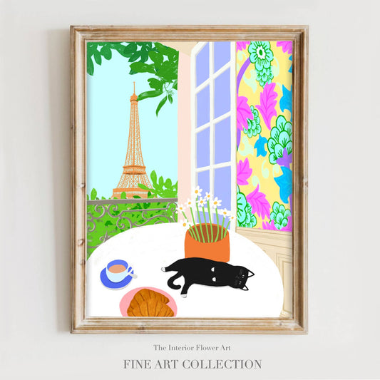 Black Cat In Paris print