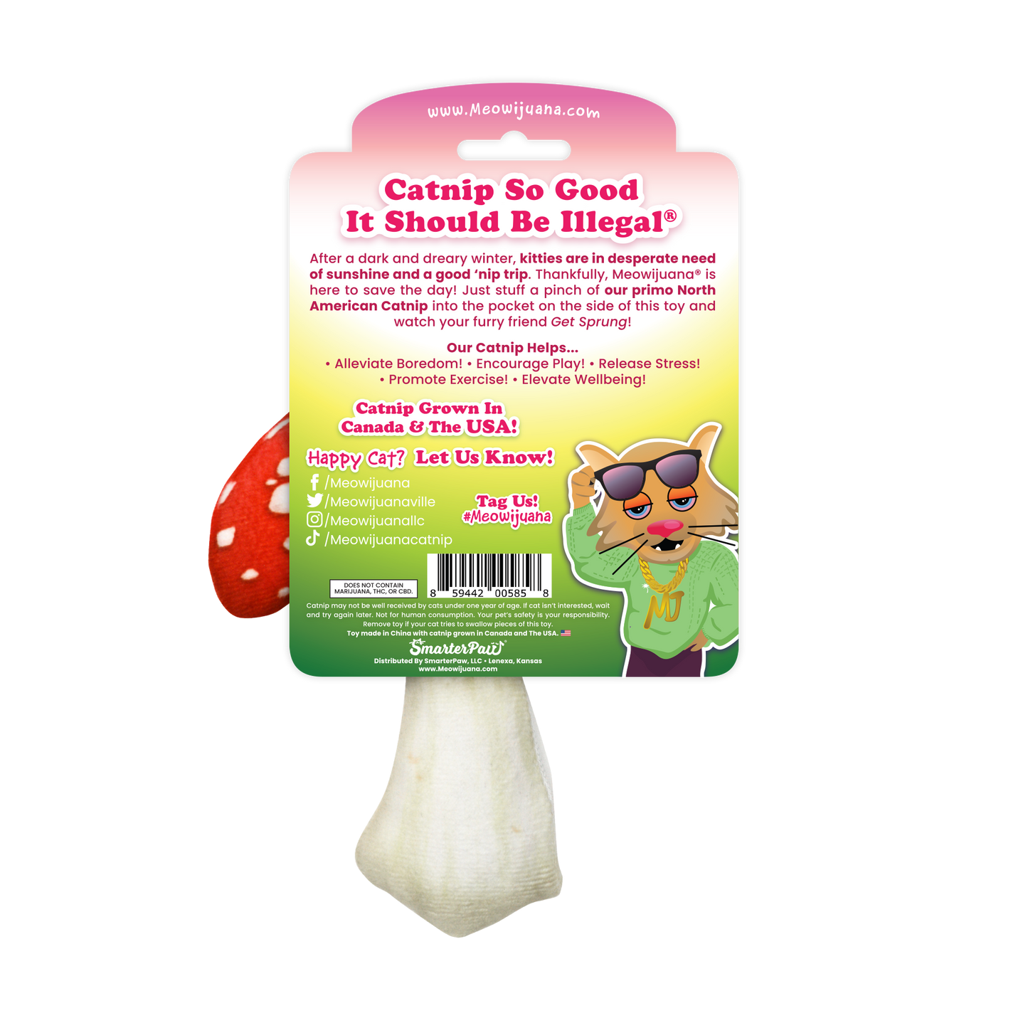 Meowijuana - Get Sprung Marvelous Mushroom Refillable Catnip Cat Toy