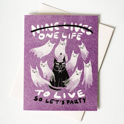 Nine Lives/One Life - Risograph Card