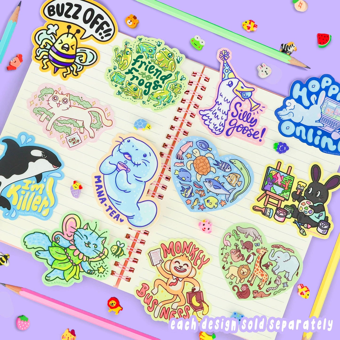 Turtle's Soup - High Kitty Catnip Herb Stoned Cat Funny Vinyl Sticker