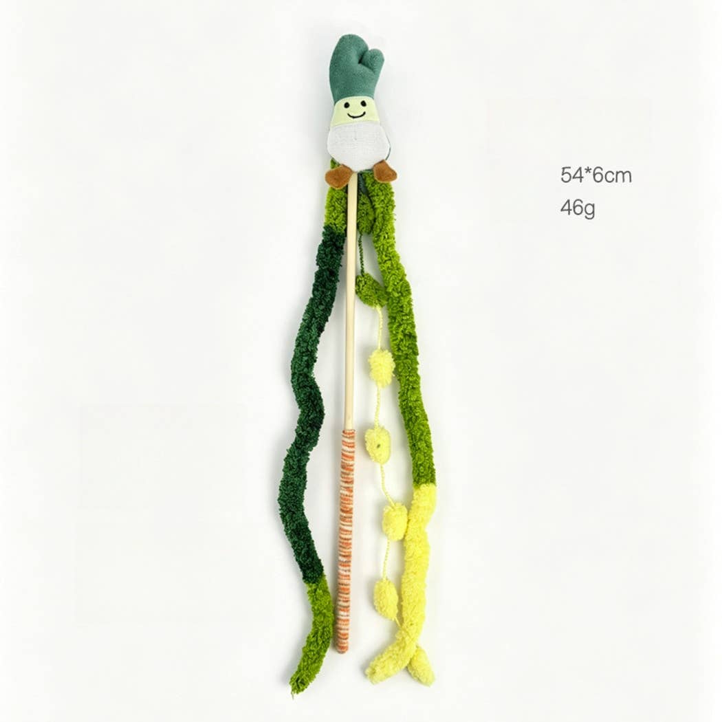 Playful Vegetable Theme Cat Wand Toy