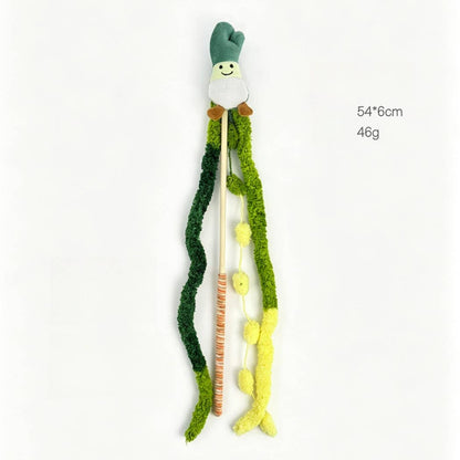 Playful Vegetable Theme Cat Wand Toy