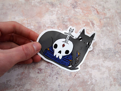 I LIKE CATS - Spooky black cat vinyl sticker, 10cm vinyl sticker