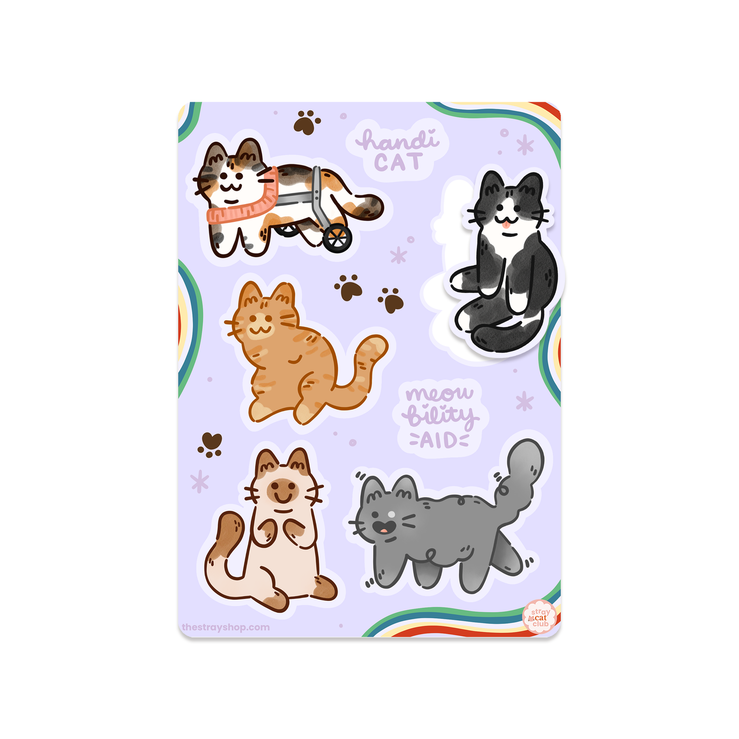 Disabled Kitties Sticker Sheet