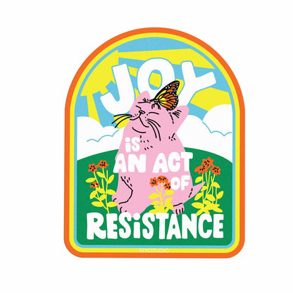 Joy is an Act of Resistance Kitten Vinyl Sticker
