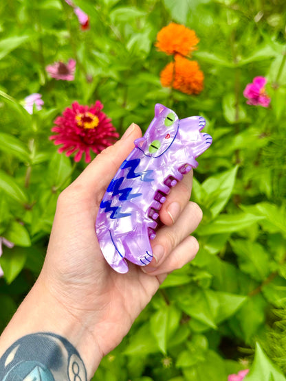 Peach Beast - Purple Tabby Cat Hair Claw