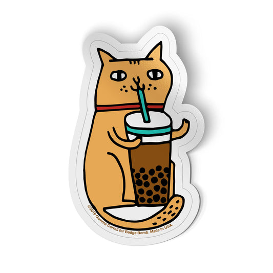 Bubble Tea Cat Sticker