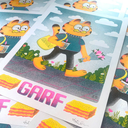 Perfect Garf risograph print 