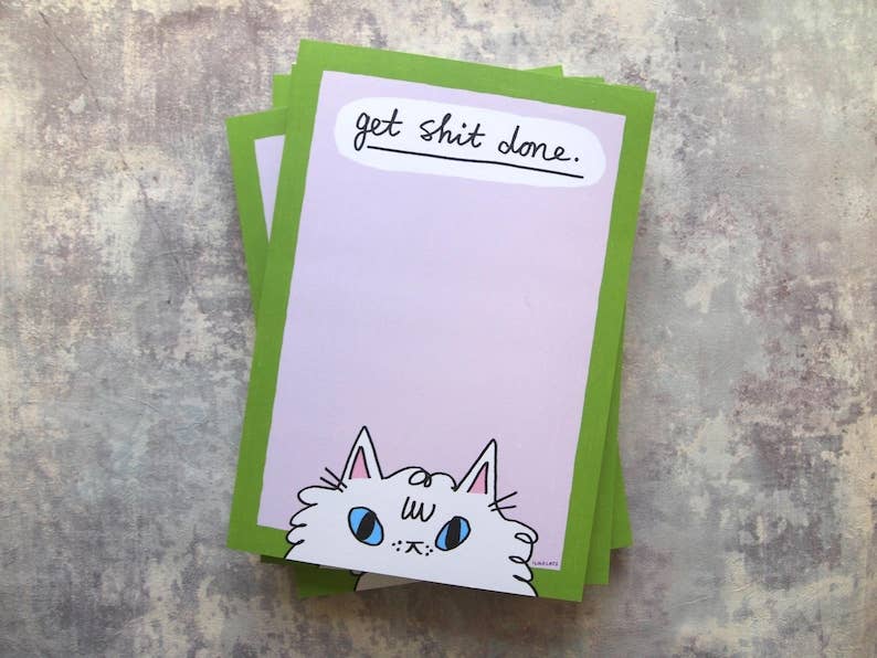 Get S- Done funny Cat Notepad