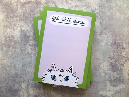 Get S- Done funny Cat Notepad