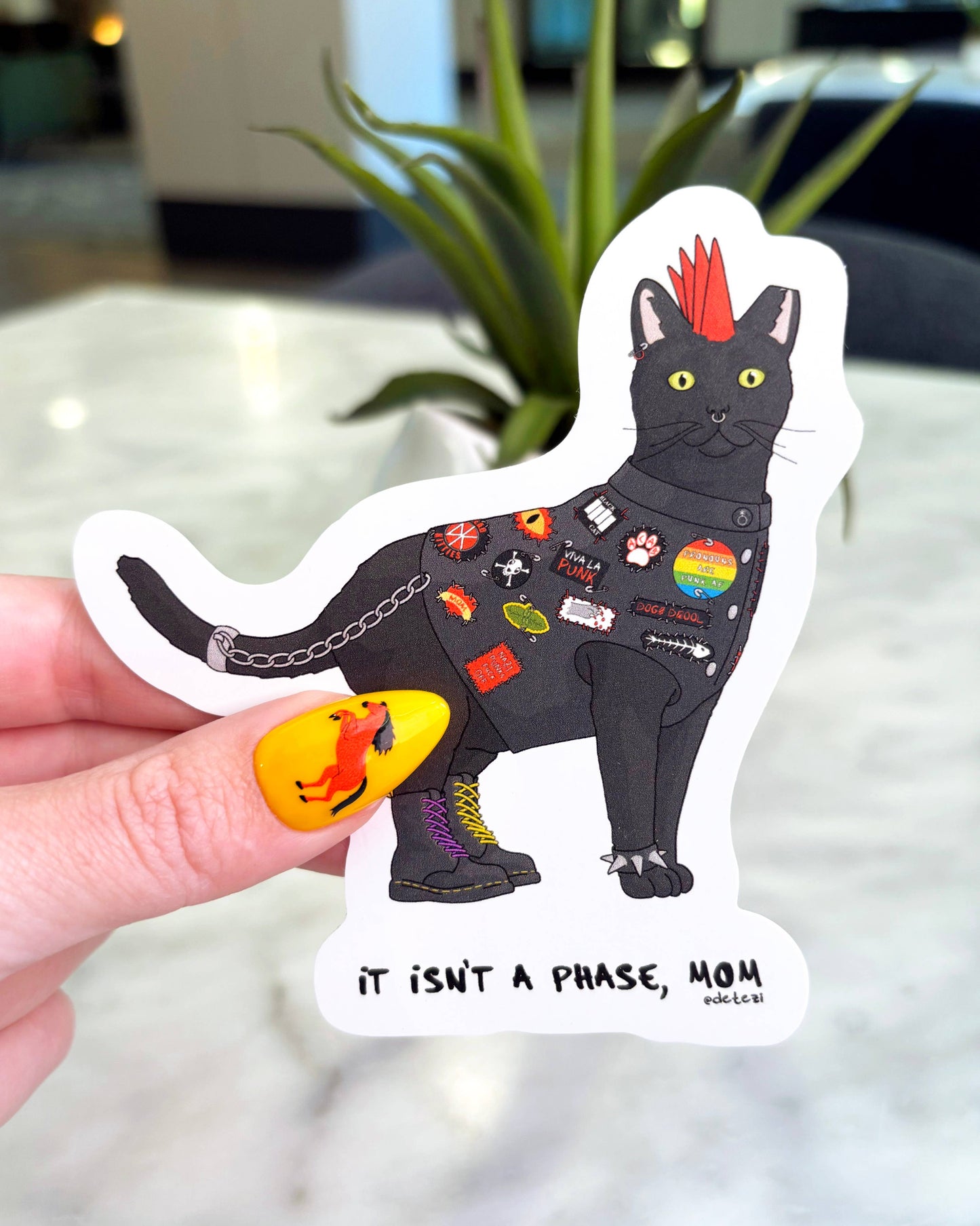 Punk Cat Vinyl Sticker