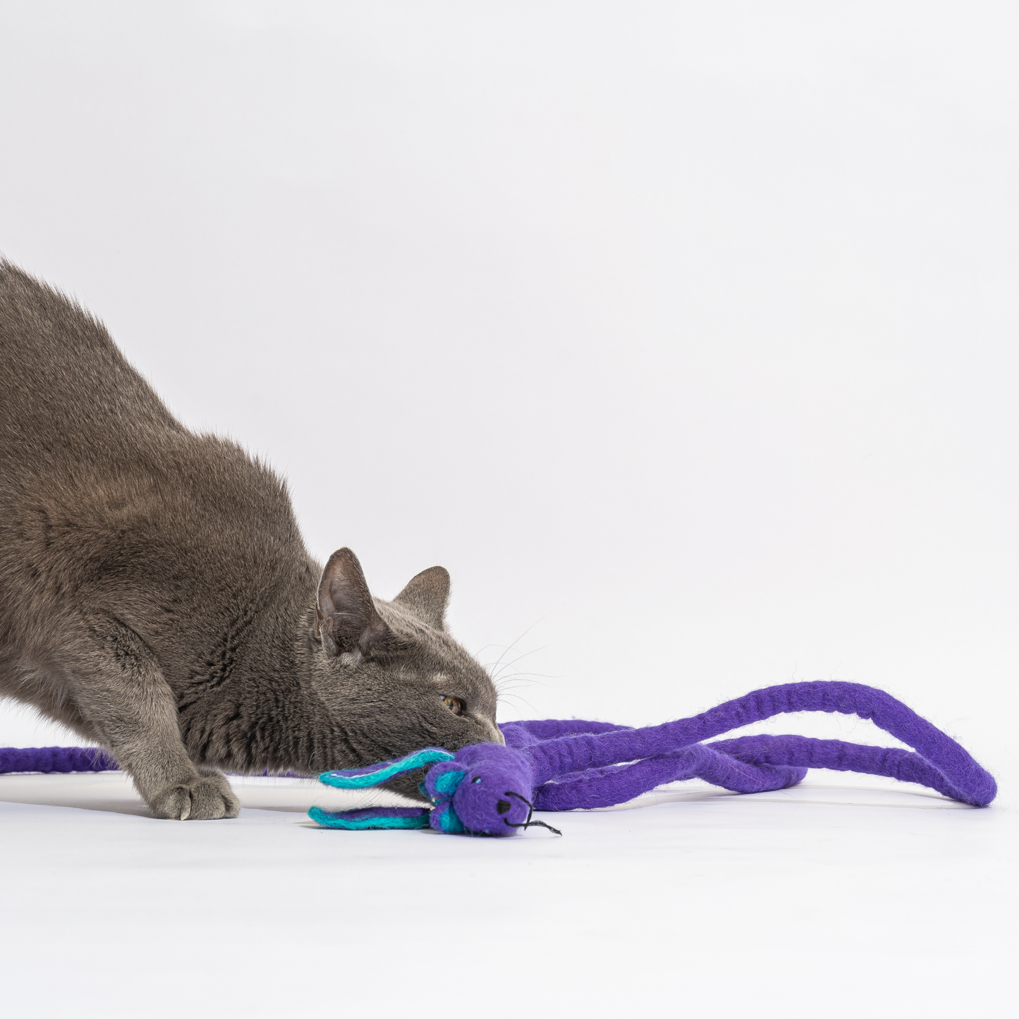 Wool Mouse Cat Toy 6-Foot-Tail - red rainbow unicorn dragon