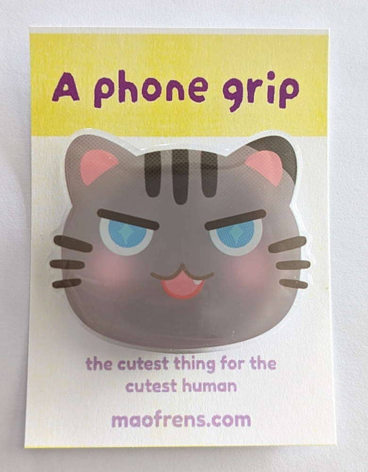 Phone Grip Grey Tabby Cat