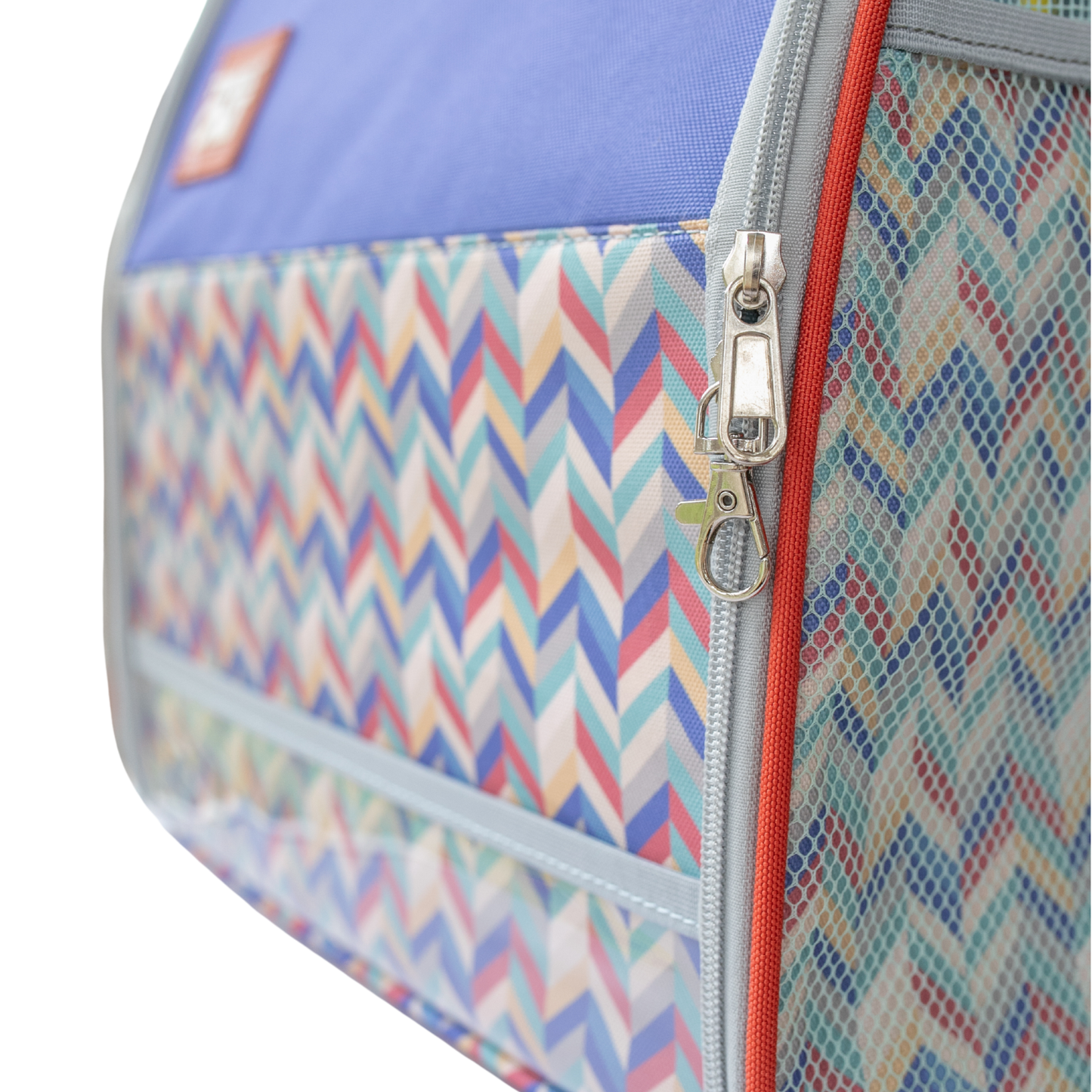“The Roam With Me” Cat Backpack - Chevron Terracotta Sky