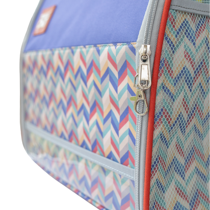 “The Roam With Me” Cat Backpack - Chevron Terracotta Sky