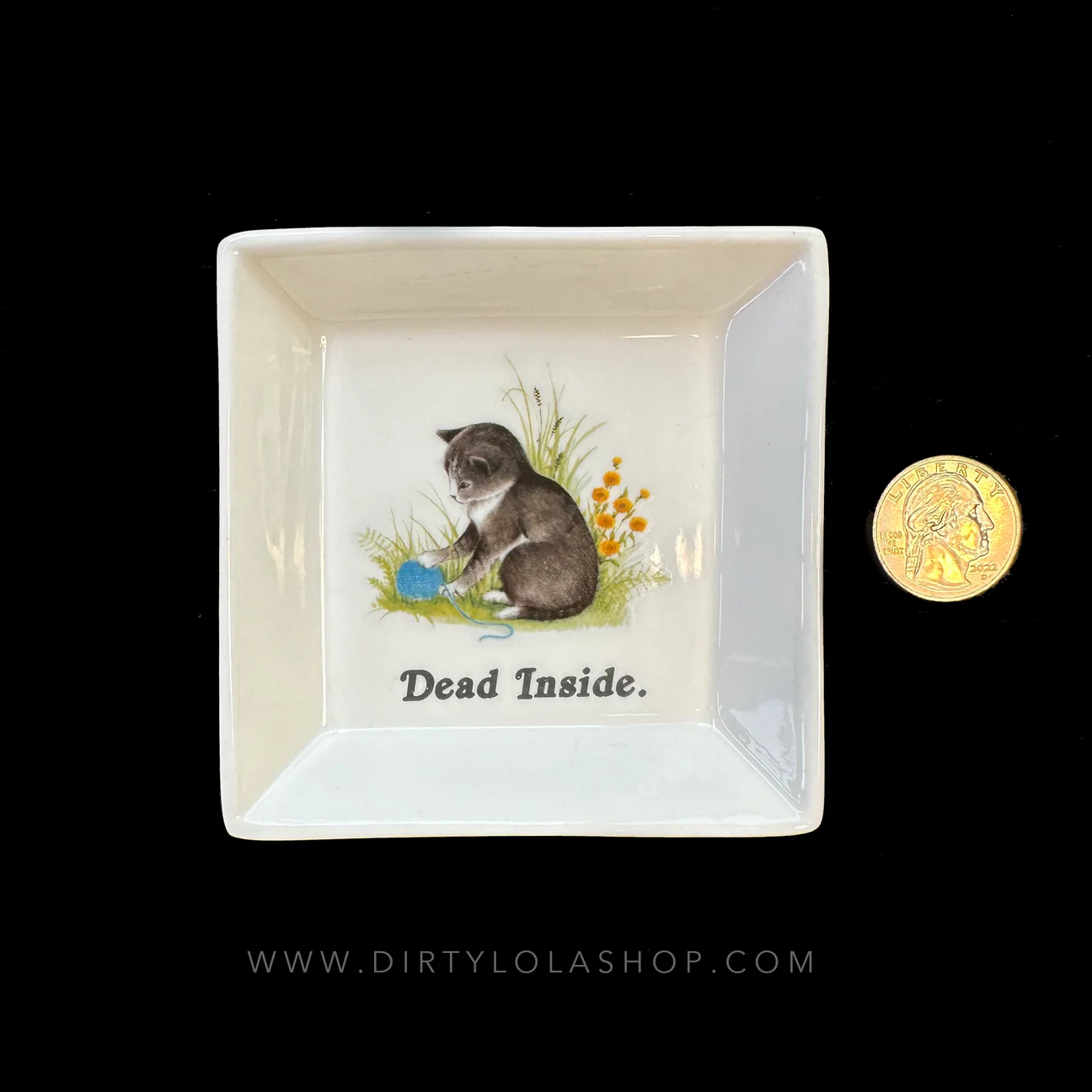 “DEAD INSIDE” CAT TRINKET TRAY