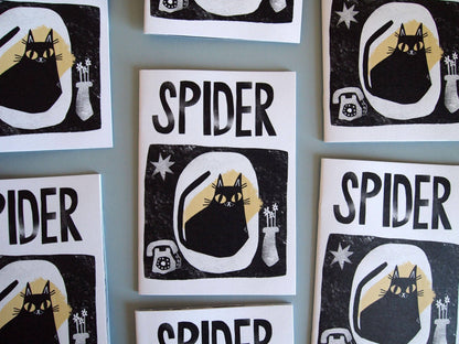 Spider Mini Cat Book Zine With Black Cat Illustrations