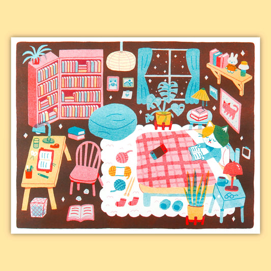 Megan Wang - I Love My Room Risograph Print