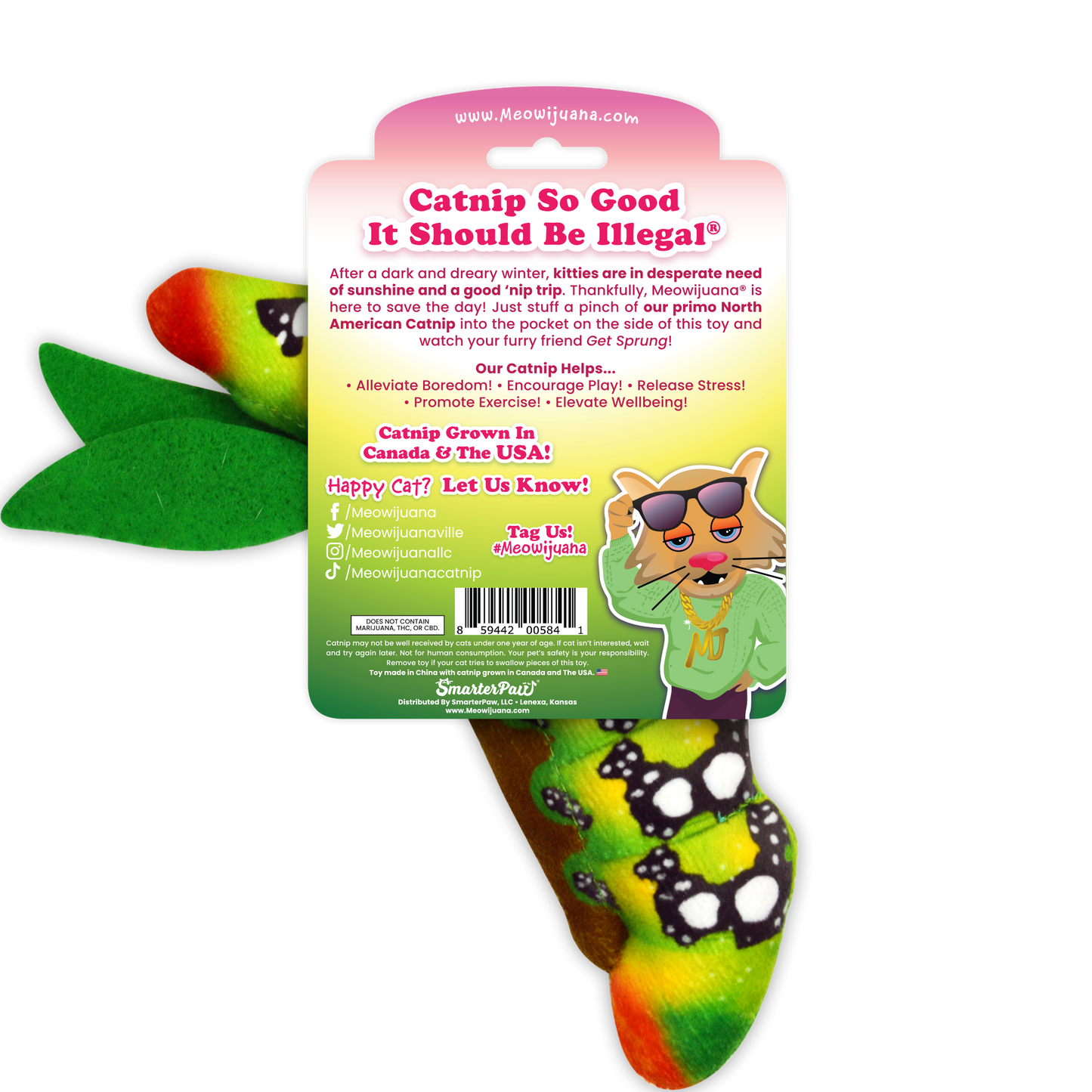 Meowijuana - Get Sprung Hungry Caterpillar Refillable Catnip Cat Toy