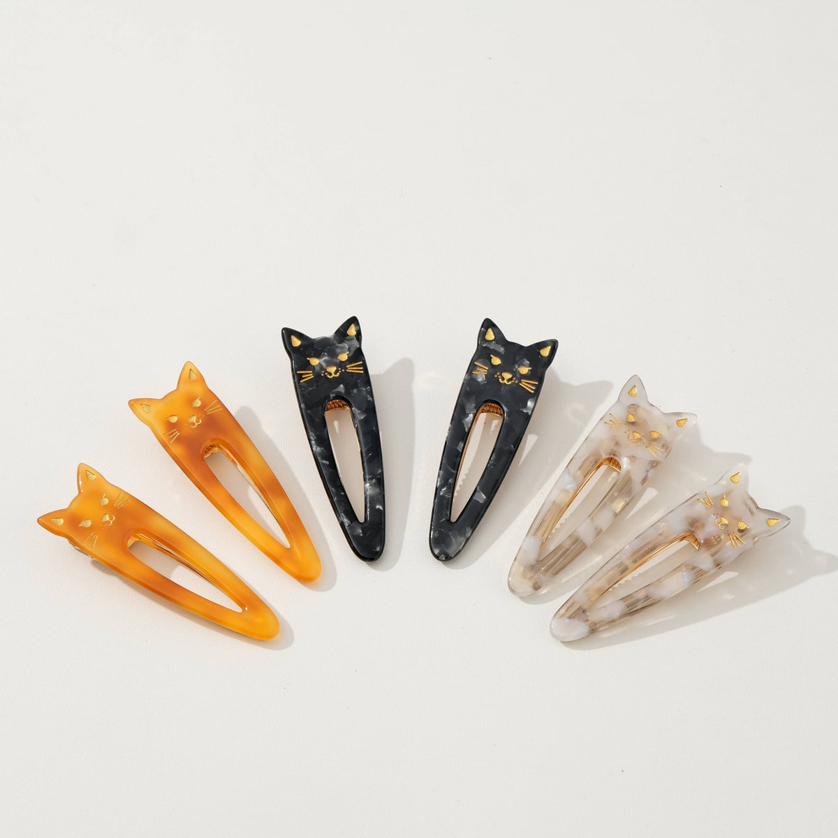 Classic Pointed Cat Face Barrette Hair Clip (Set of 2)