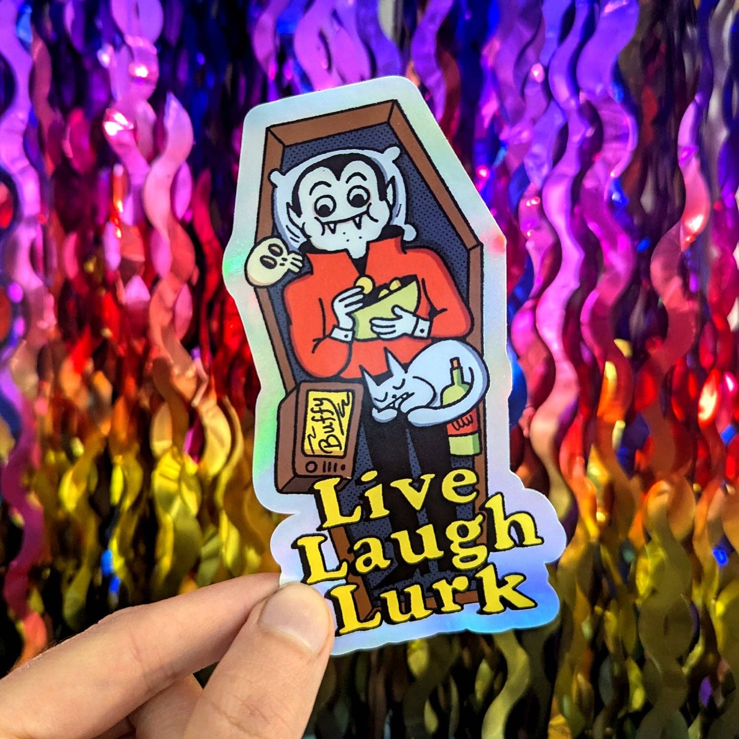 Live Laugh Lurk Sticker