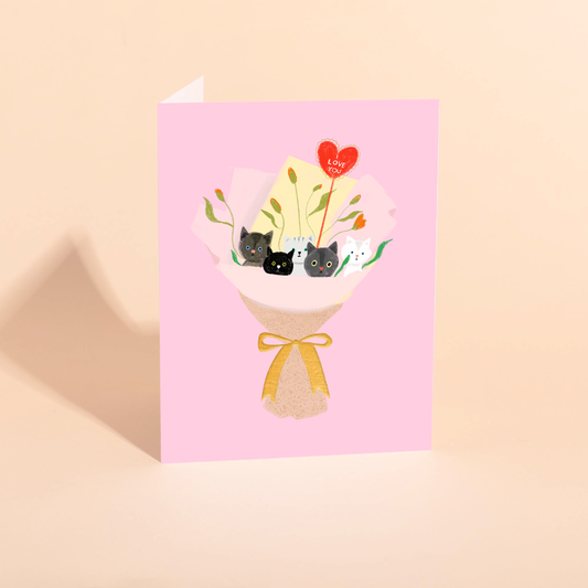 Carolyn Suzuki - CAT BOUQUET - Love Card