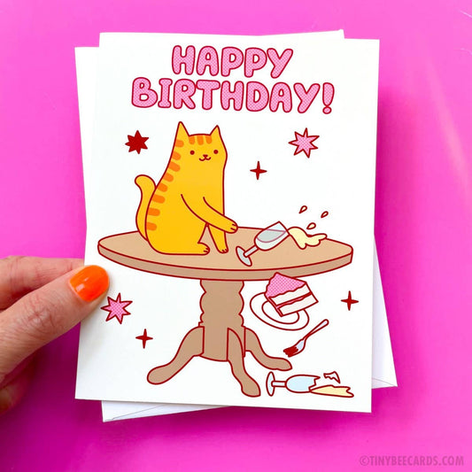 Bad Kitty Birthday Card