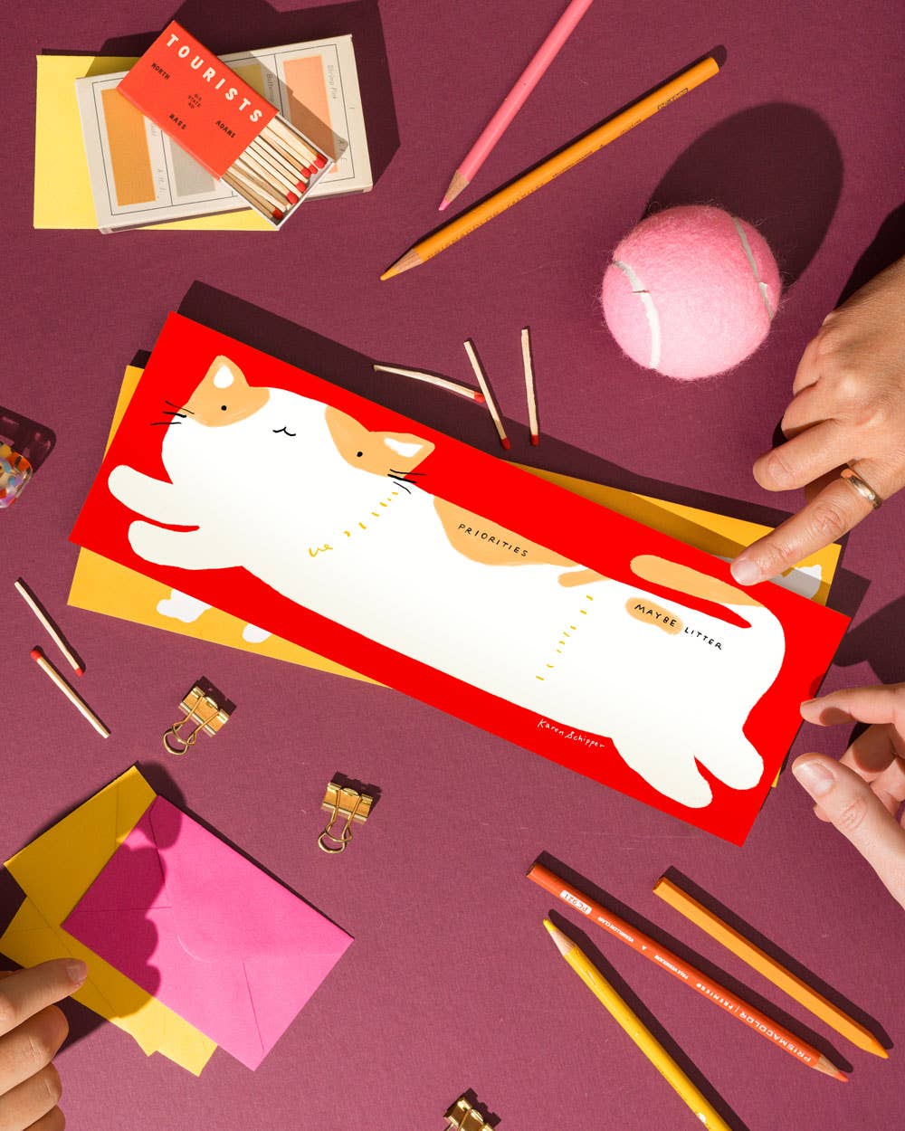 Karen Schipper - Cooper Cat Desk Planner – Punny Daily Planner Notepad